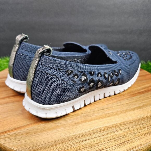 Cole Haan Zerogrand Stitchlite Women's Leopard Print Slip On Blue Flats Size 6.5 - Picture 2 of 11